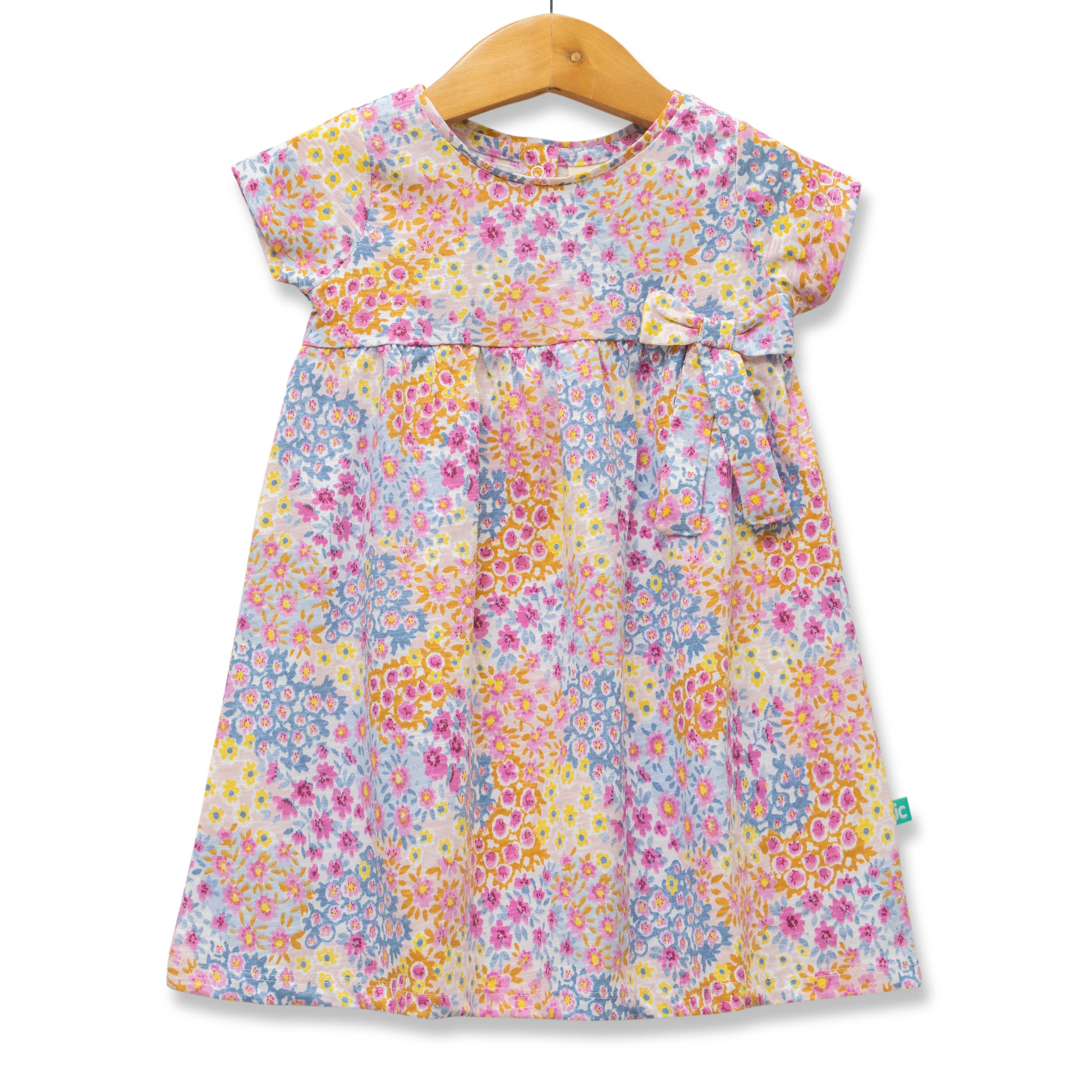 Baby Girls All Over Printed Fit & Flare Dress