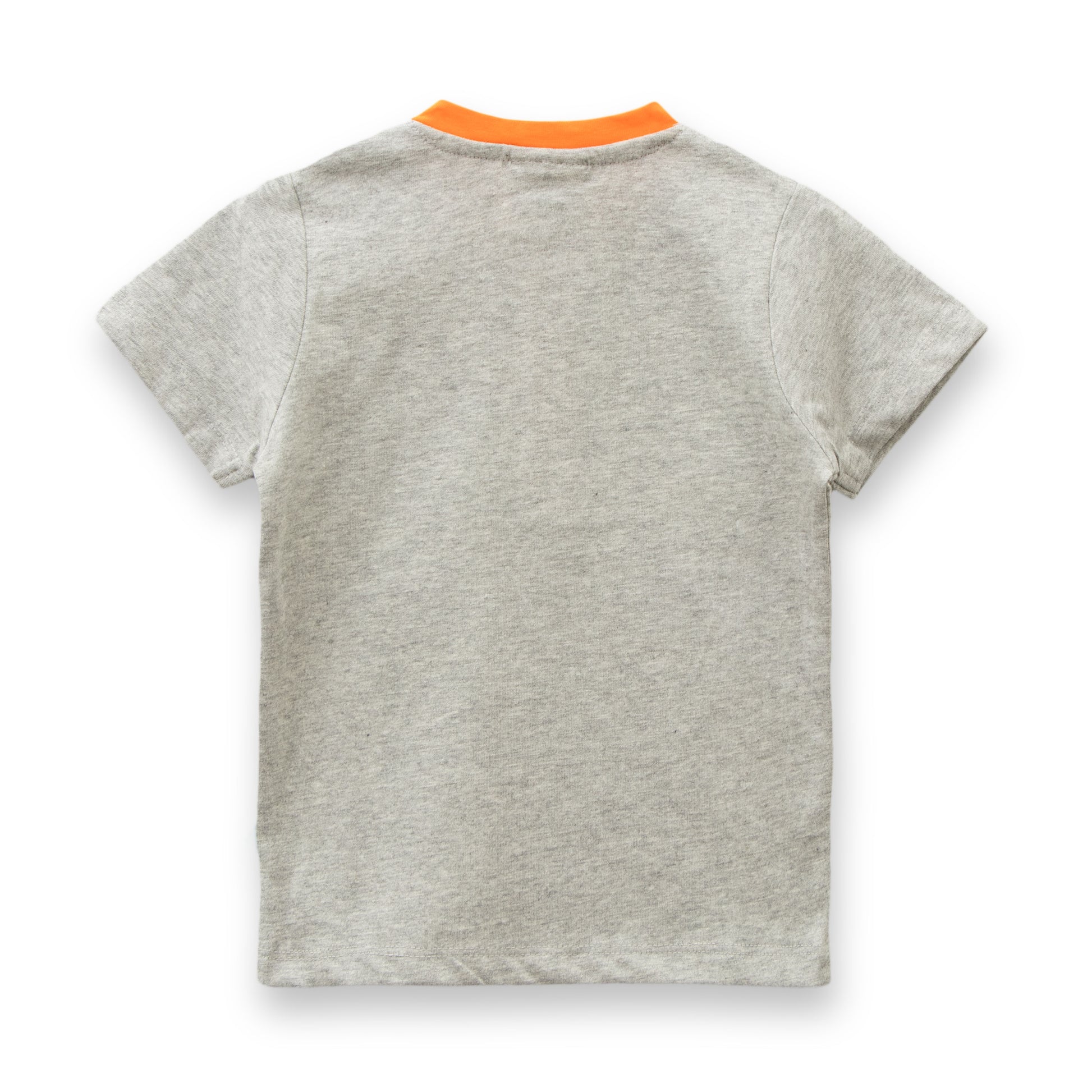Baby Boy 2-Piece Outfit – Space Adventure Grey T-Shirt & Orange Jogger Pants Set