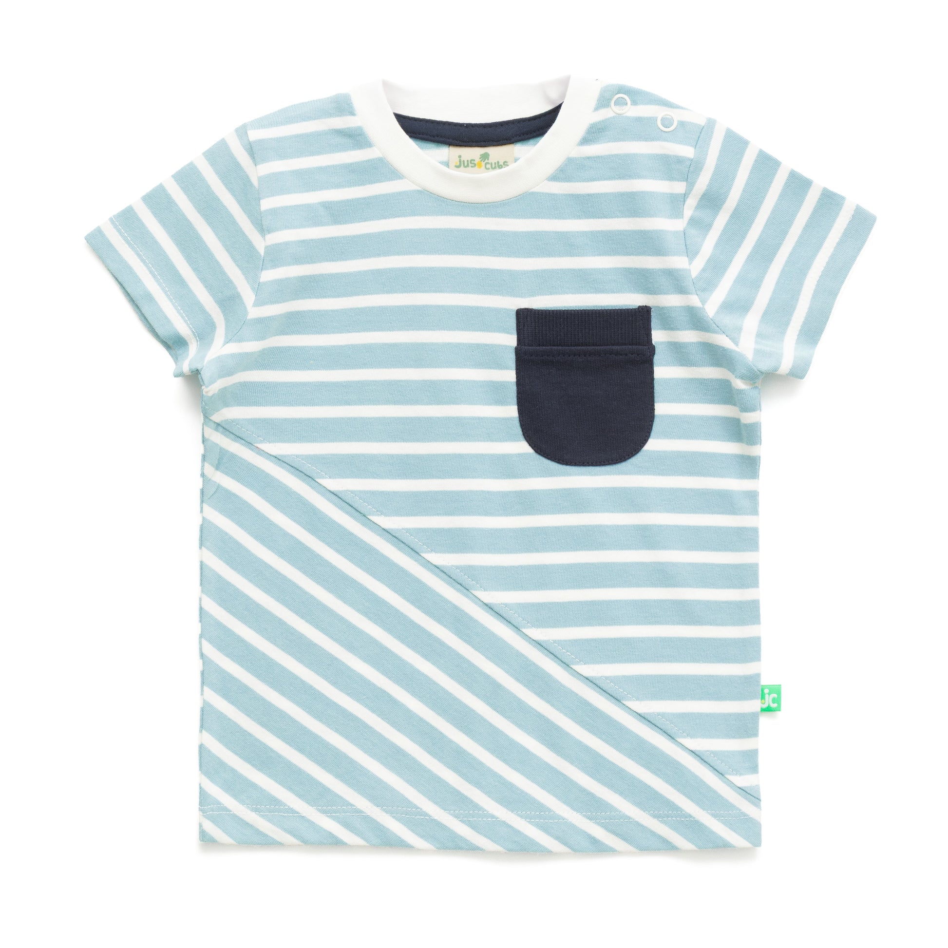 Baby Boy Striped T-Shirt and Navy Shorts Set with pocket
