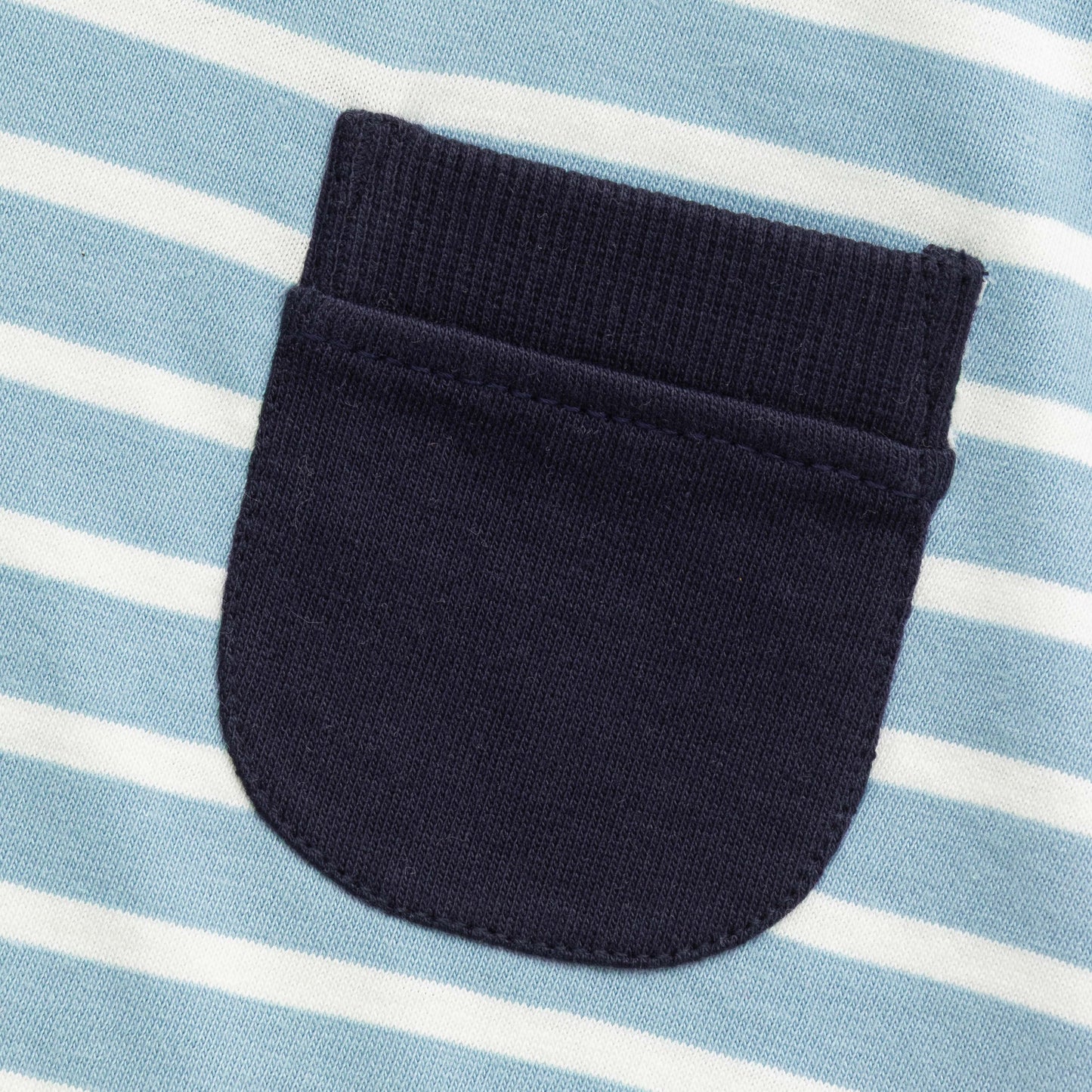 Baby Boy Striped T-Shirt and Navy Shorts Set with pocket