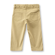 Boys' Khaki Solid Cotton Pants – Regular Fit & & Adjustable Waist