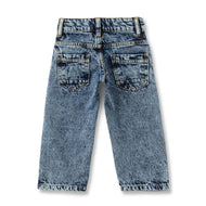 "Baby Boys Light Wash Straight Fit Denim Jeans with Button Closure"