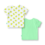 "Baby Boys 2-Pack Cotton T-Shirts – Green Sweet as Apple Print & White Yellow Apple Allover Print"