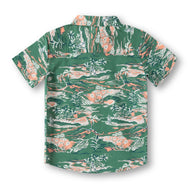"Boys Casual Green Palm Tree Print Short Sleeve Shirt"