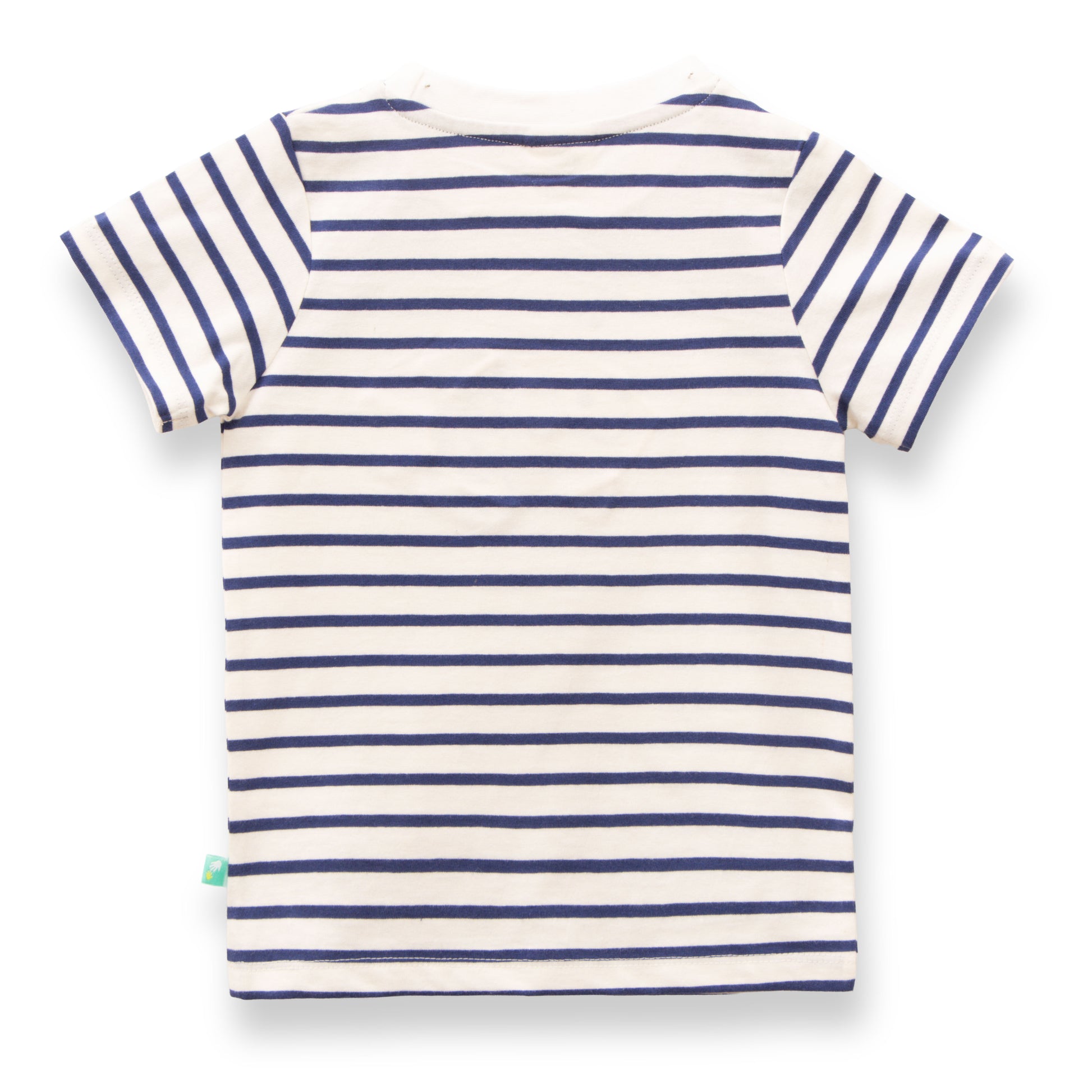 "Baby Boys' Summer Outfit Set – Striped Fish T-Shirt & Navy Drawstring Shorts"
