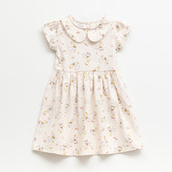 "Baby Girls Cotton A-Line Dress – All-Over Duck Print with Peter Pan Collar | Soft & Breathable Fabric"
