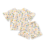 "Baby Girls' Lightweight Floral Printed Top & Shorts Set – Soft Cotton Blend"