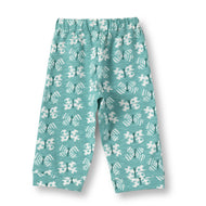 "Baby Girls Cotton Printed Pajama – Teal Green Butterfly Allover Print"