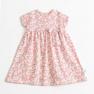 "Baby Girls All Over Floral Print Dress with Waist Bow"