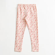 "Girls Light Pink Printed Leggings with Starfish & Shell Design"