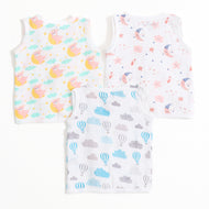 Baby Unisex Muslin Sleeveless Front Open Jabla Pack of 3