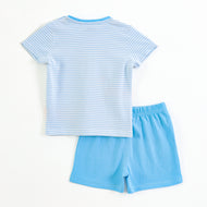 JusCubs Baby Boys Play Time Dog Print Cotton Set – Blue & White