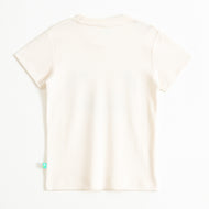 JusCubs Boys Cream Panda Face Graphic Printed Cotton T-Shirt