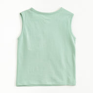 JusCubs Baby Boys Mint Green Sleeveless Henley T-Shirt with Flap Pocket
