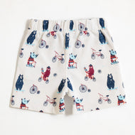 JusCubs Boys’ Cream Animal and Bicycle Print Shorts