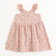Baby Girls Soft Cotton Star Print Summer Dress – Peach