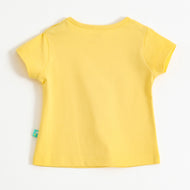 Baby Girls Yellow Sunshine Graphic Printed Cotton T-Shirt