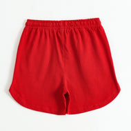 Girls Red Star Print Cotton Knit Shorts