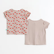 Baby Girls Cotton Front Open Half Sleeve T-Shirt Pack of 2
