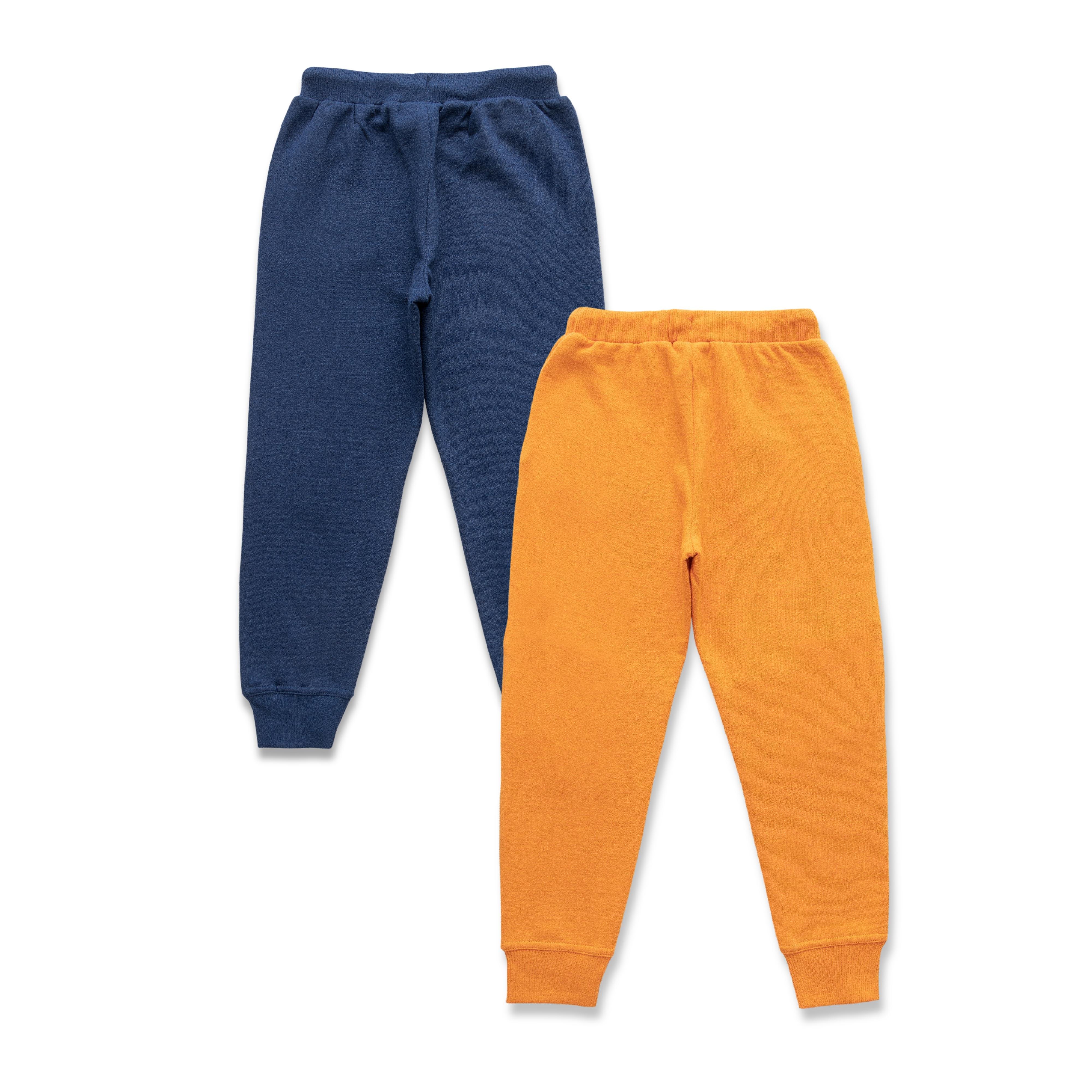 Baby Boys Solid Track Pants Pack of 2 - Multicolor - Juscubs