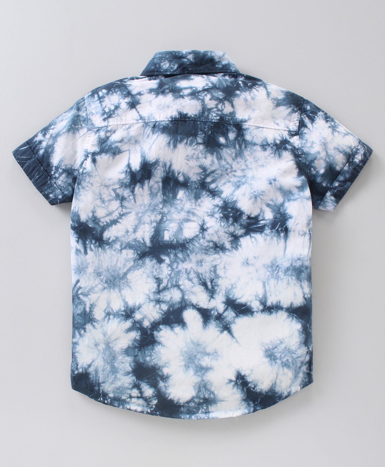 Half Sleeves Tie & Dye Effect Shirt - Blue