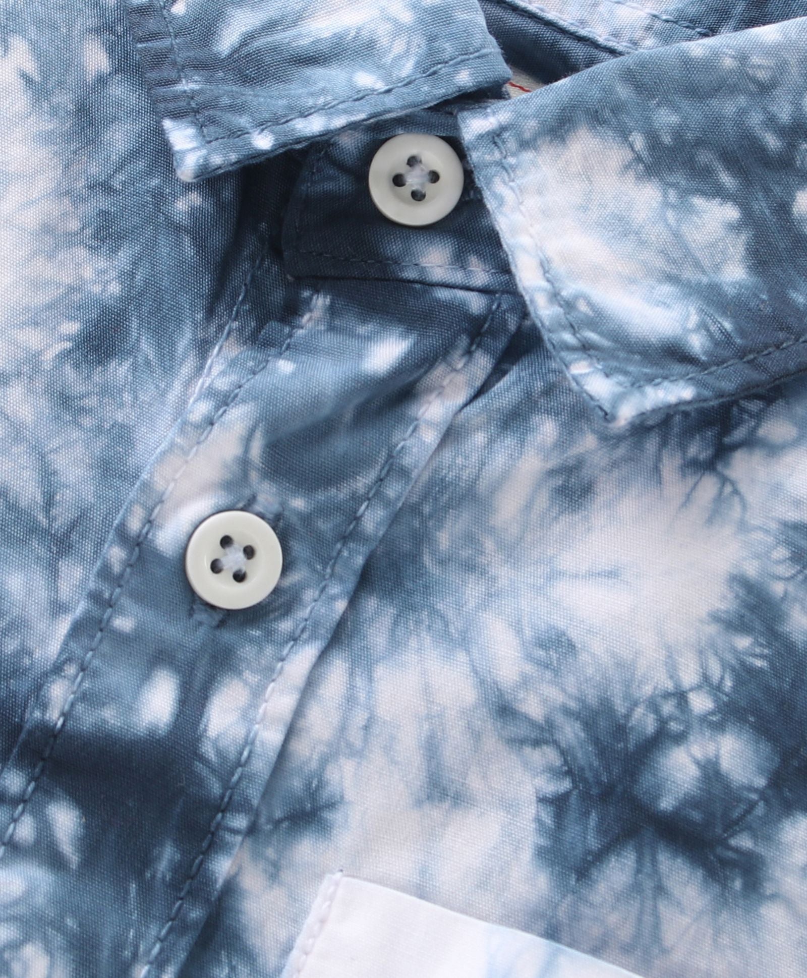 Half Sleeves Tie & Dye Effect Shirt - Blue