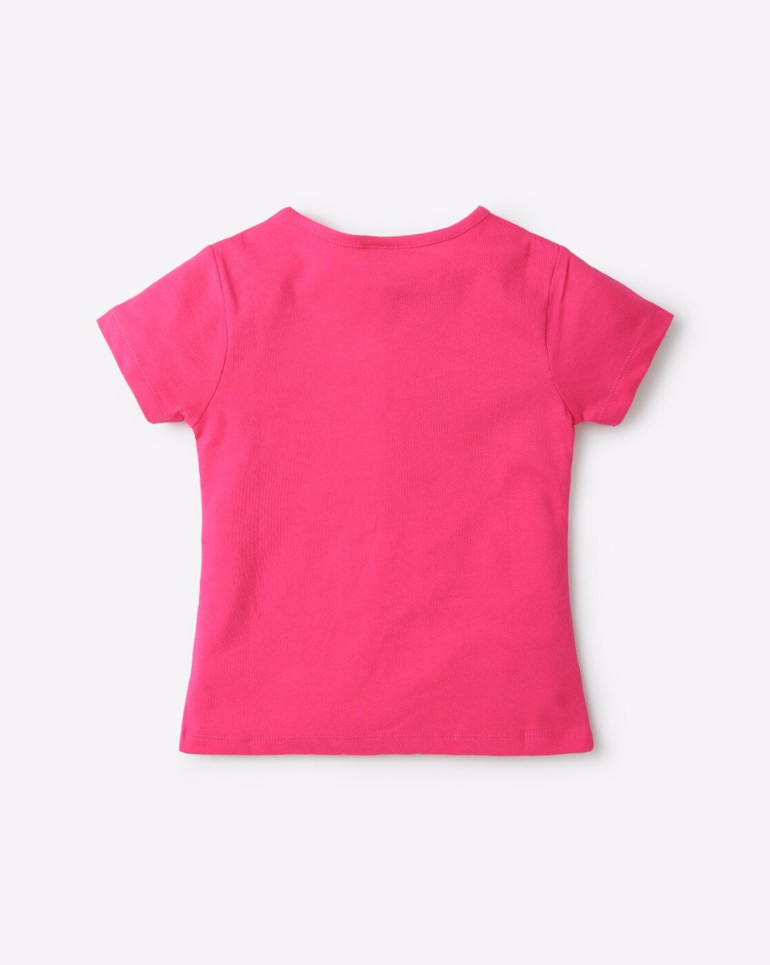 Girls Princess Glitter Printed T-Shirt - Fushia