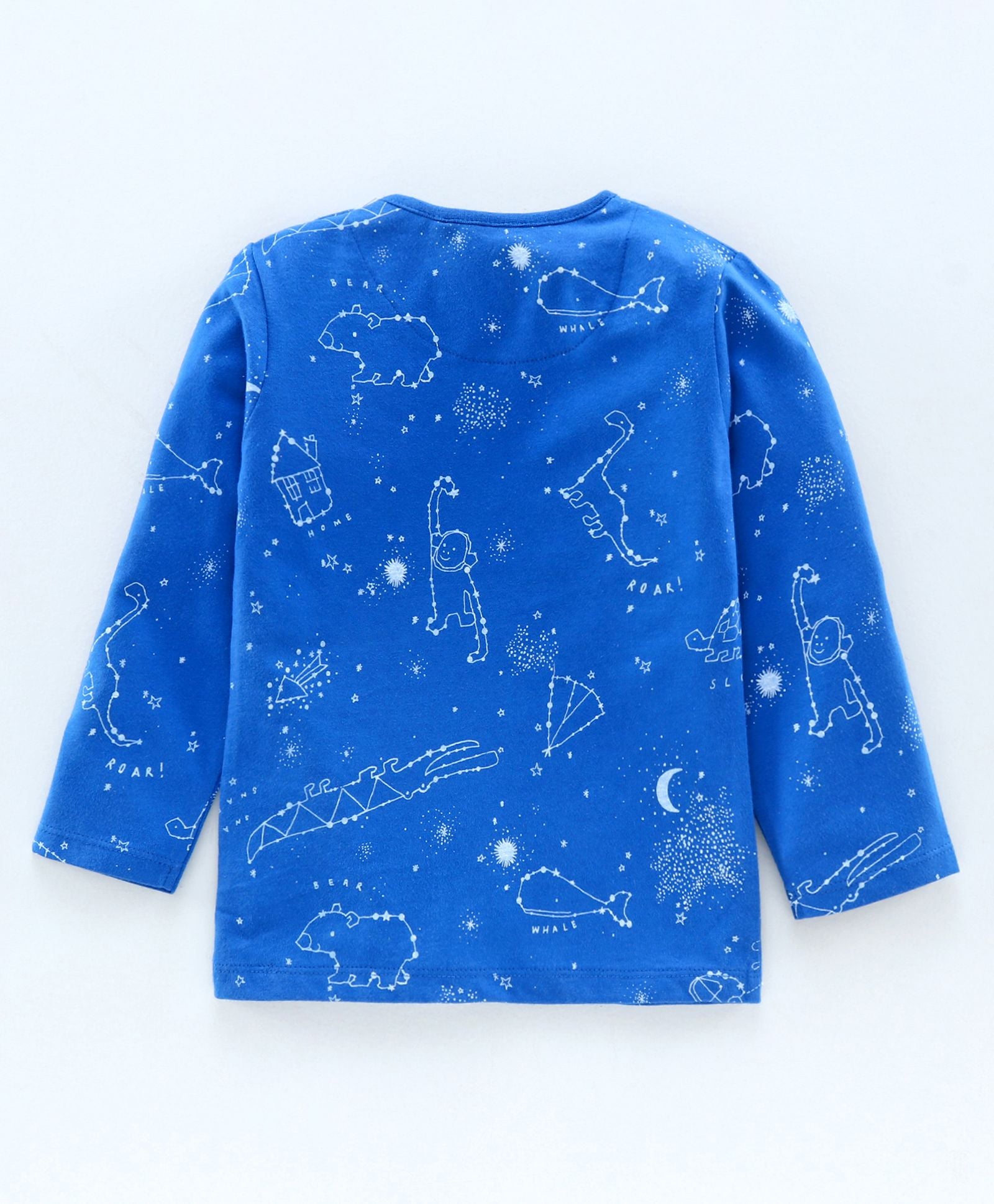 Full Sleeve Constellation Print Tee - Blue