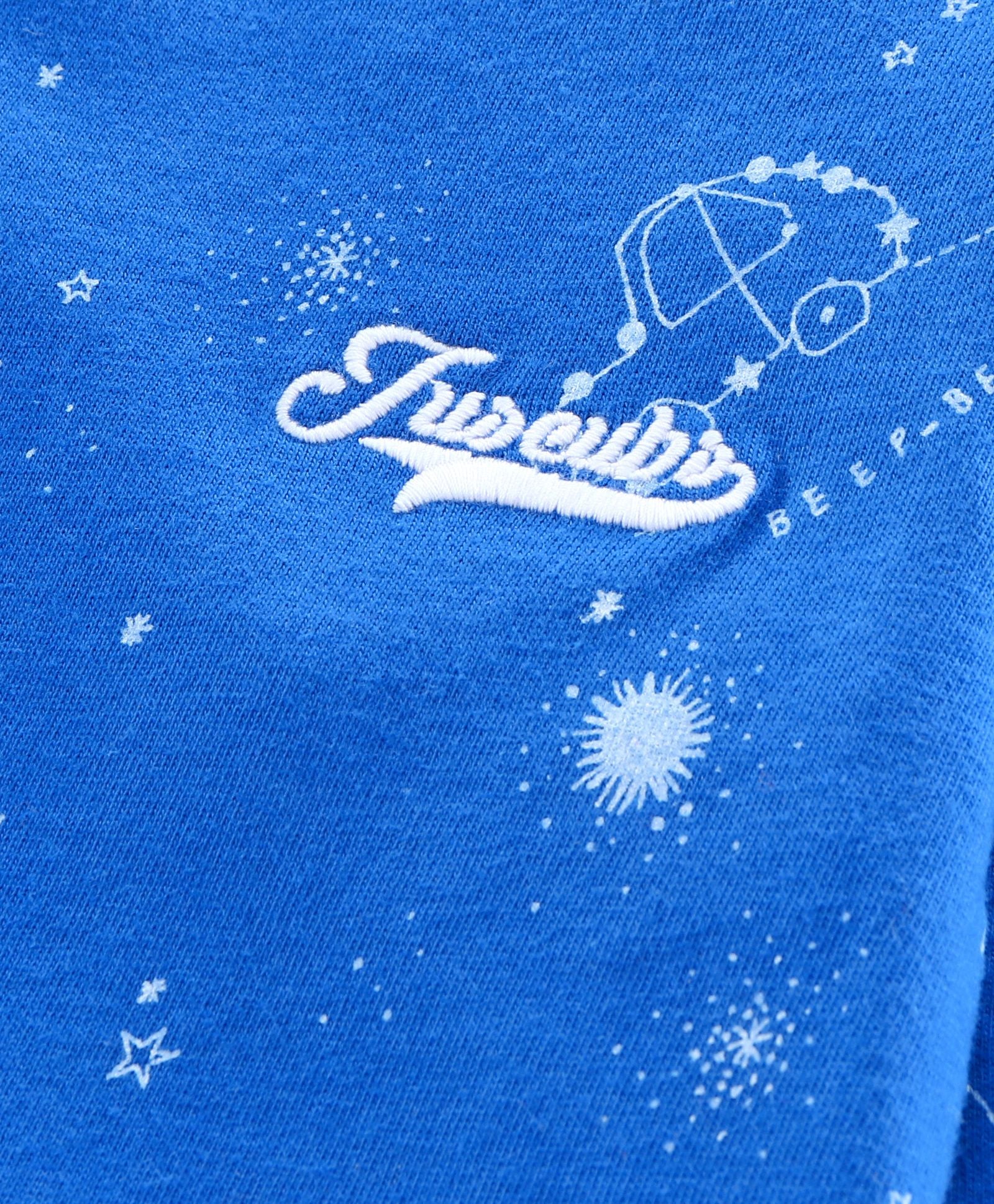 Full Sleeve Constellation Print Tee - Blue
