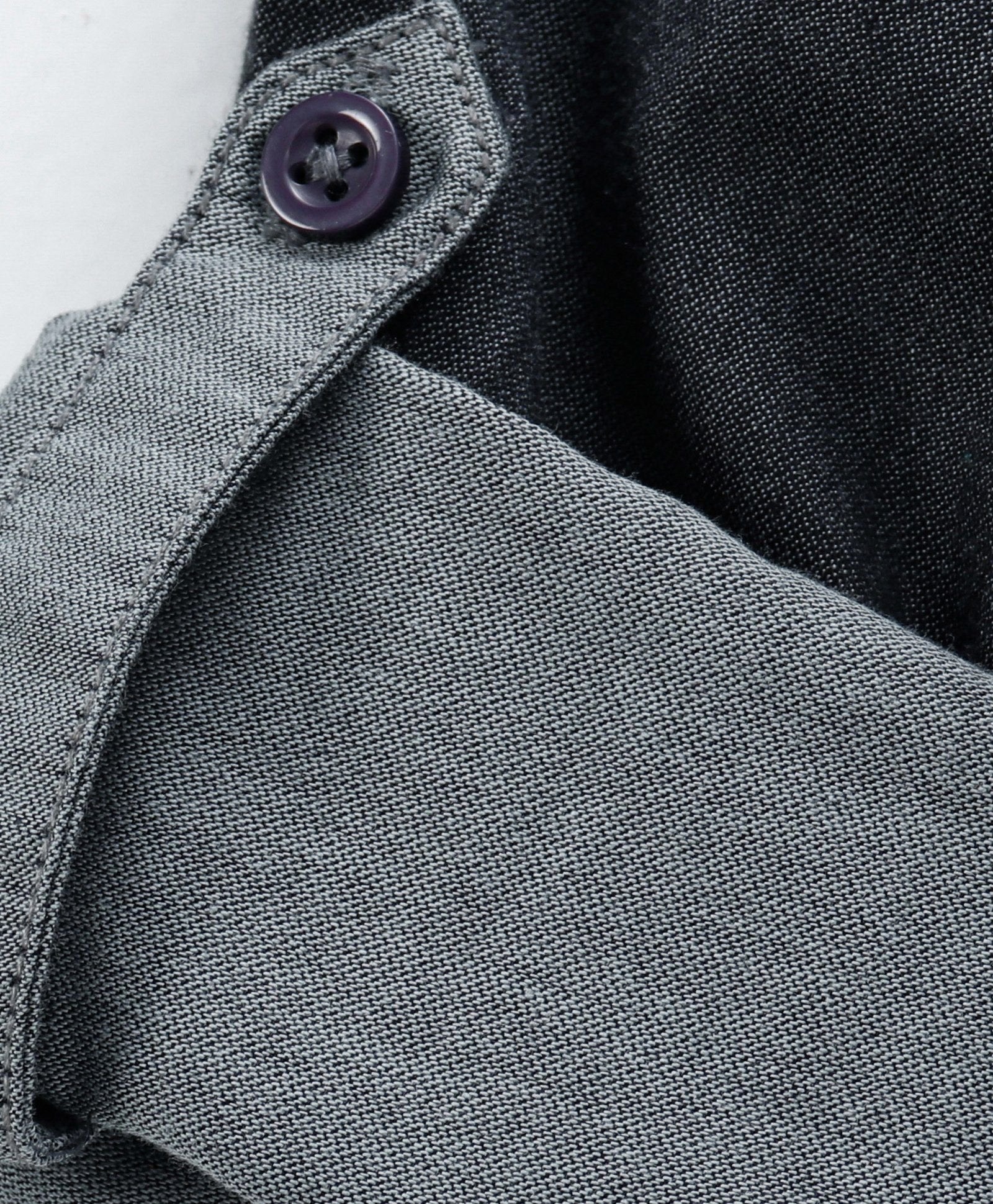Roll Up Full Sleeve Solid Colour Bio Wash Shirt - Dark Grey
