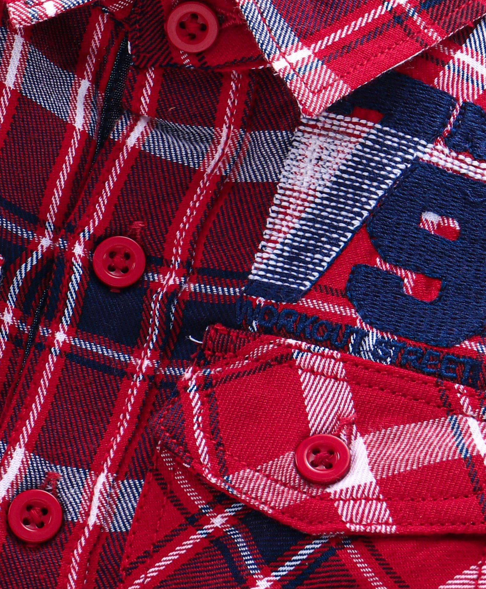 Full Sleeve Checkered Bio Wash Shirt - Red