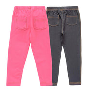 Young Girls Solid Multicolor Pack of 2 Jegging