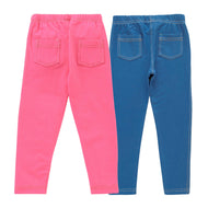 Young Girls Solid Multicolor Pack of 2 Jegging
