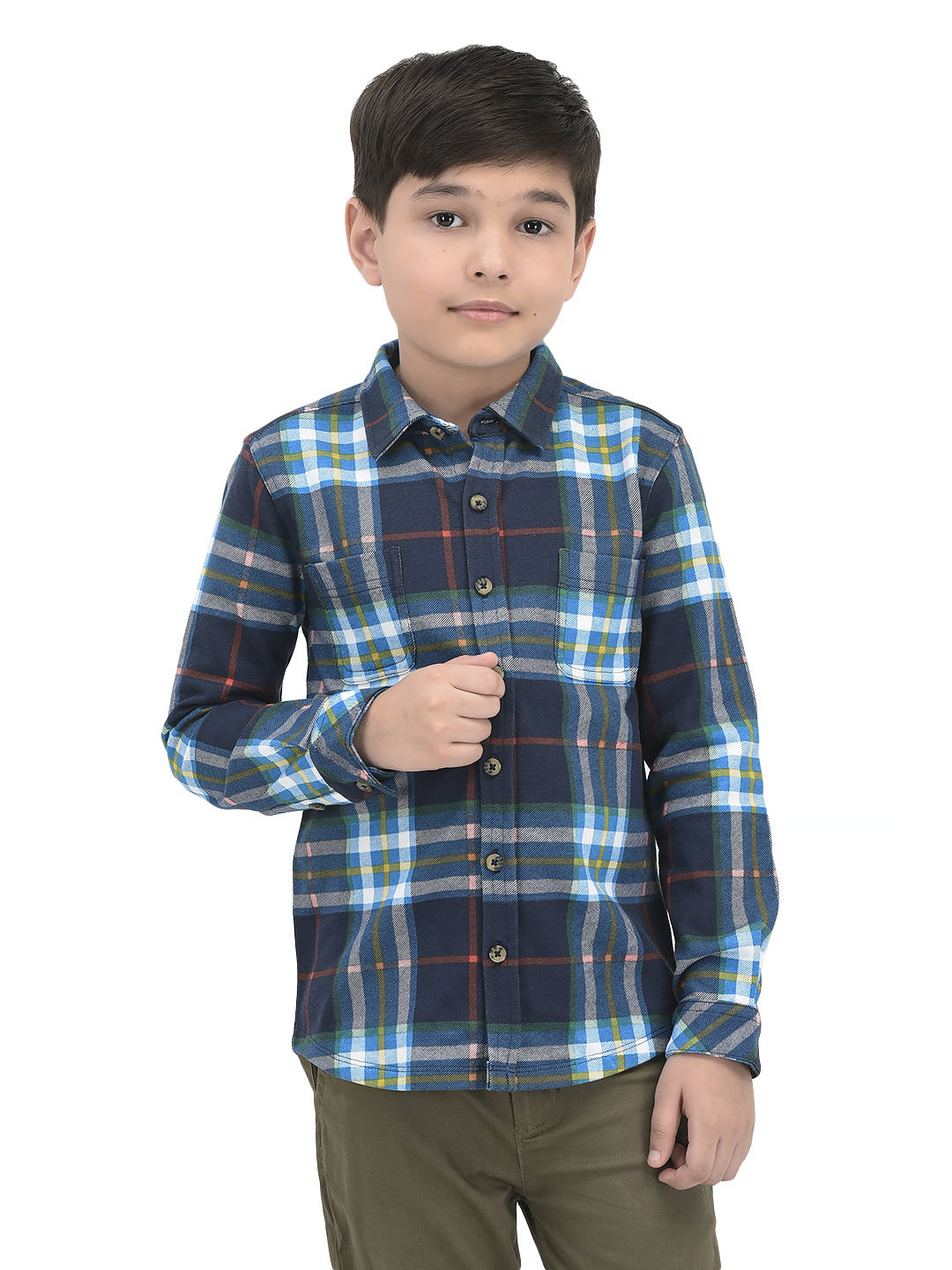 Boys Full Sleeve Cotton Bio washed Soft Shirt - Navy