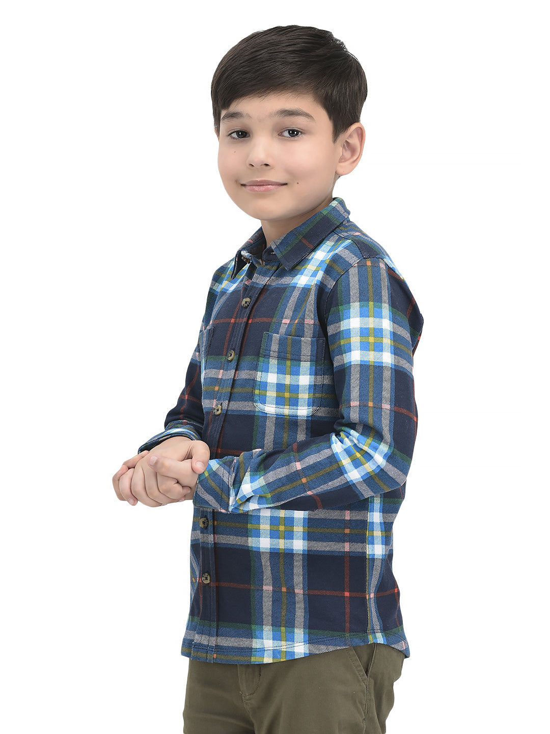 Boys Full Sleeve Cotton Bio washed Soft Shirt - Navy