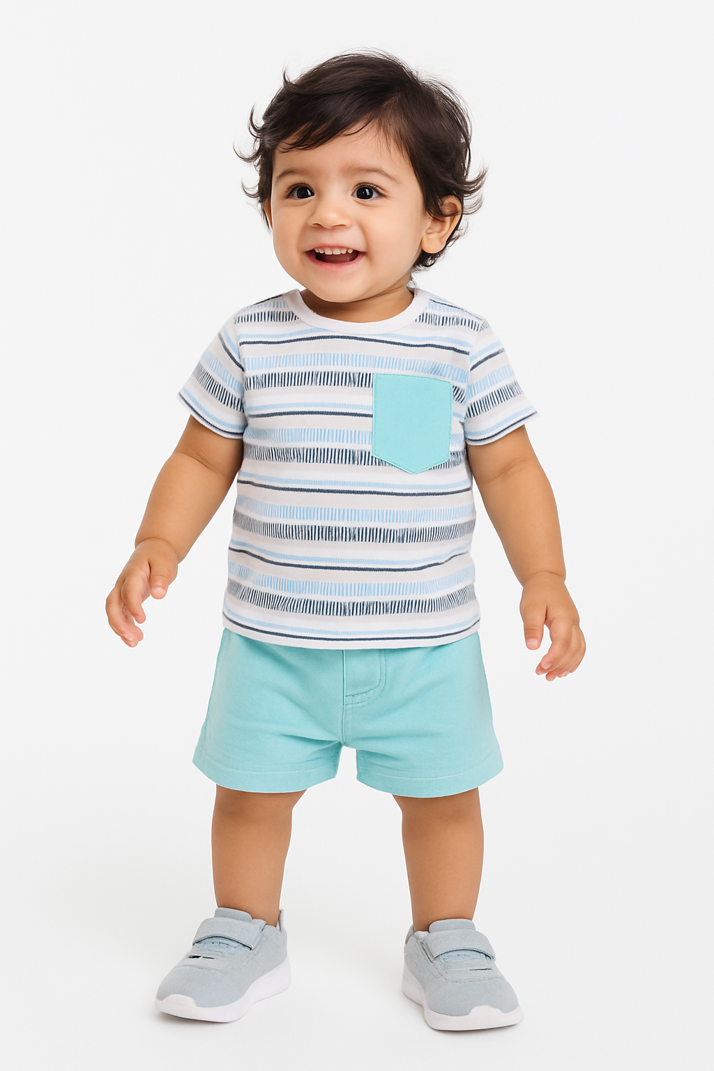 Baby Boys' Striped T-Shirt & Shorts Set – Casual Summer Outfit