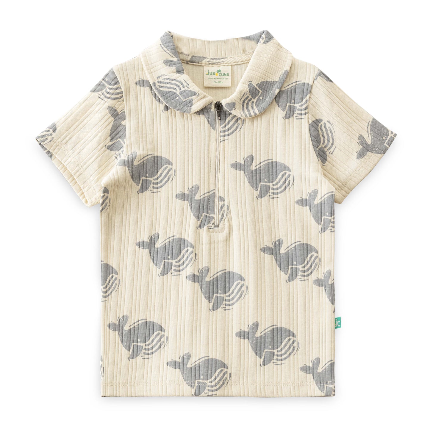 "Baby Boys Beige Fish Print Co-Ord Set – Cotton Half Sleeve T-Shirt & Shorts"