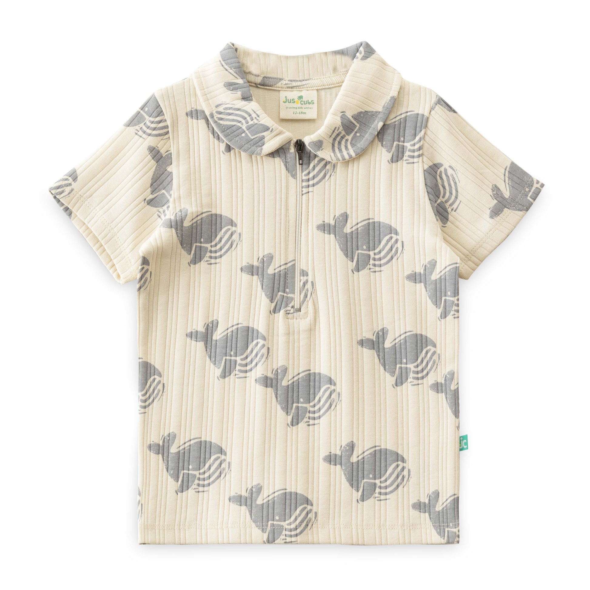 "Baby Boys Beige Fish Print Co-Ord Set – Cotton Half Sleeve T-Shirt & Shorts"