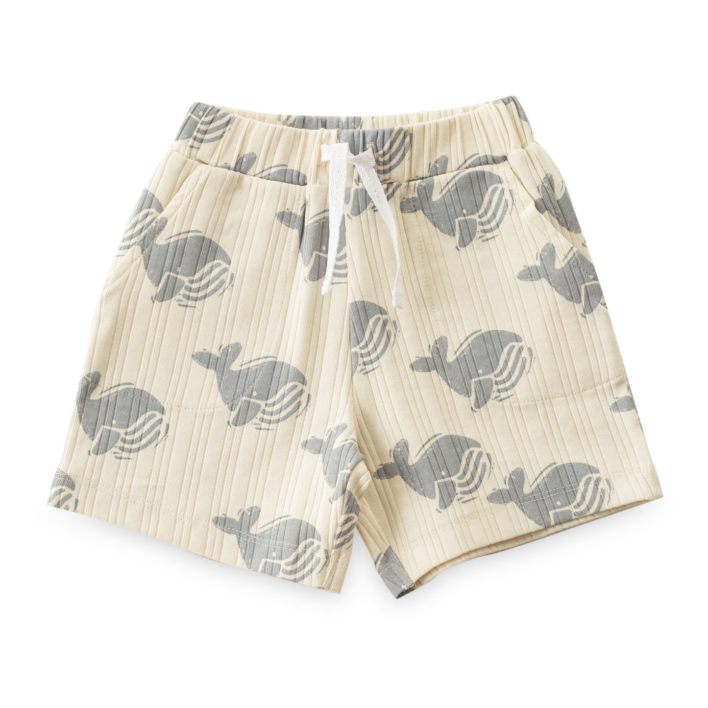 "Baby Boys Beige Fish Print Co-Ord Set – Cotton Half Sleeve T-Shirt & Shorts"