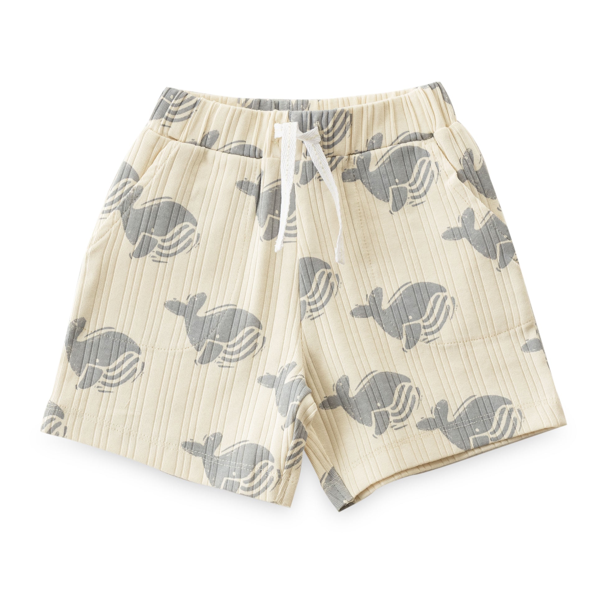 "Baby Boys Beige Fish Print Co-Ord Set – Cotton Half Sleeve T-Shirt & Shorts"