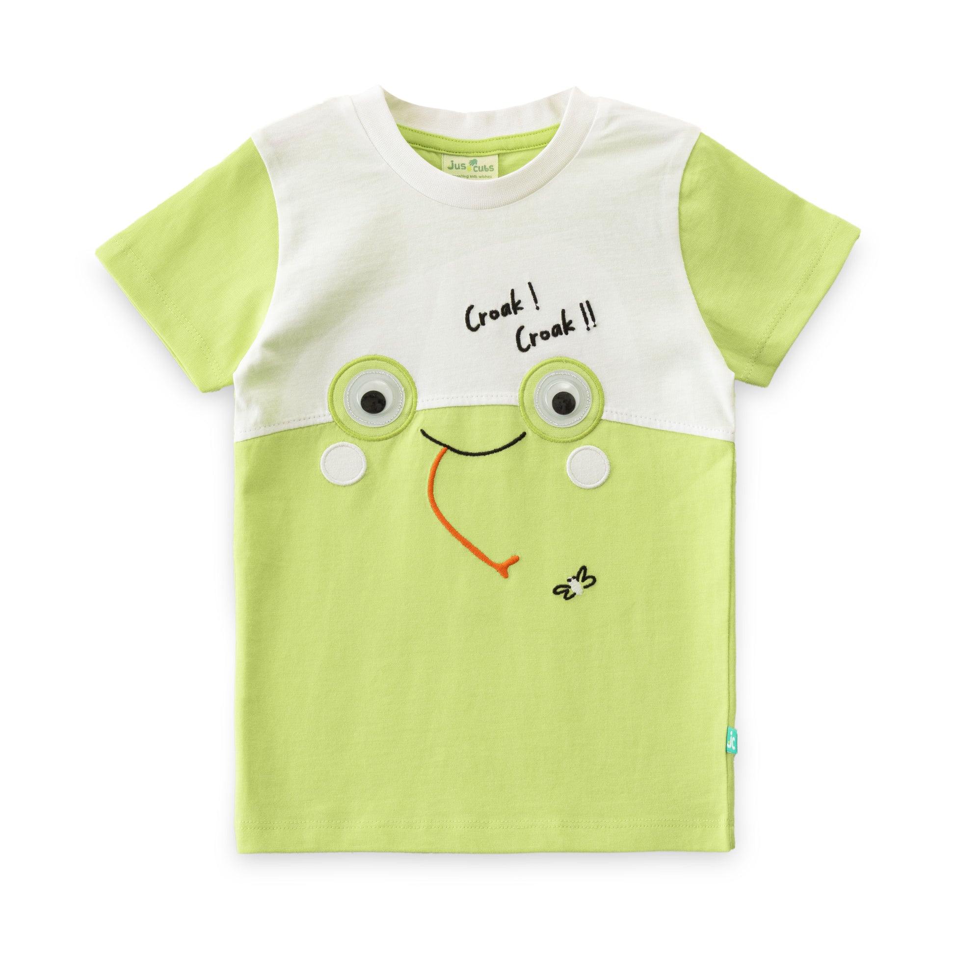 "Baby Boys Green Frog Print T-Shirt & Shorts Set with Googly Eyes – Cotton Co-Ord Set"