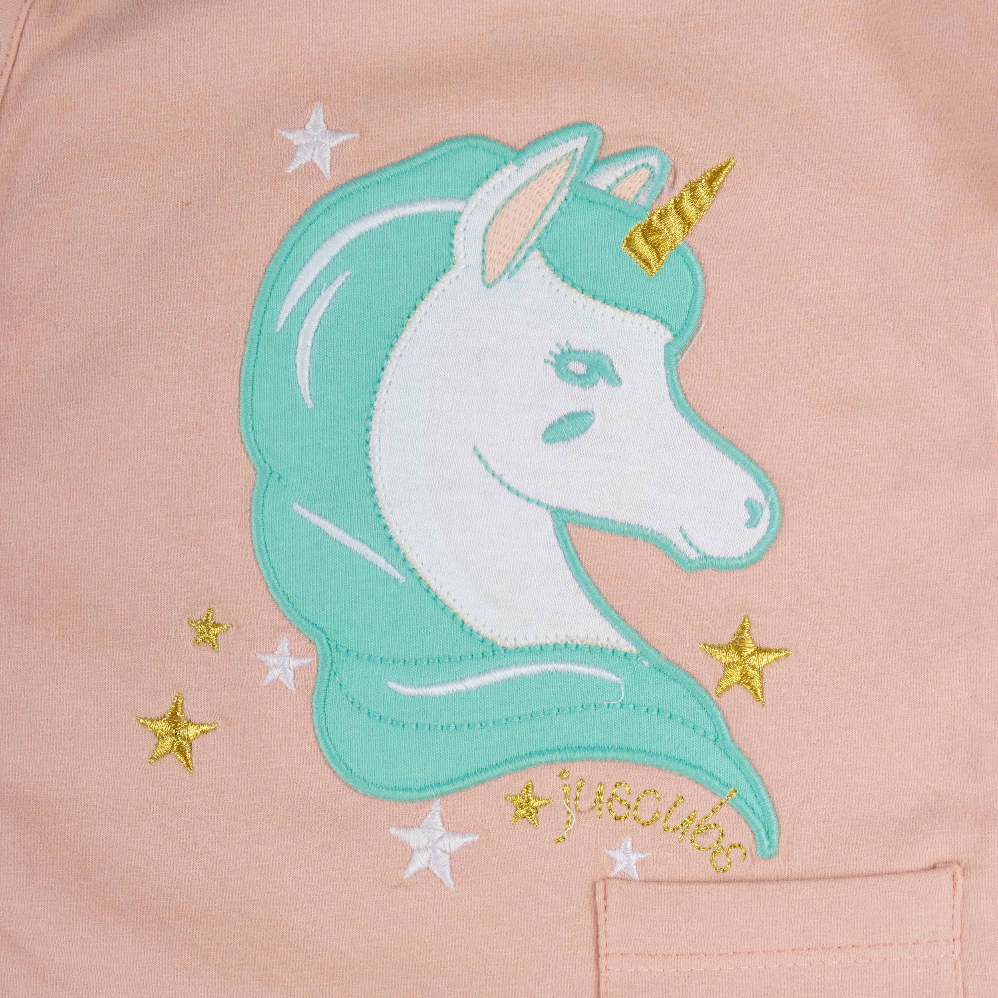 Half Sleeves Unicorn Printed Sleep Suit