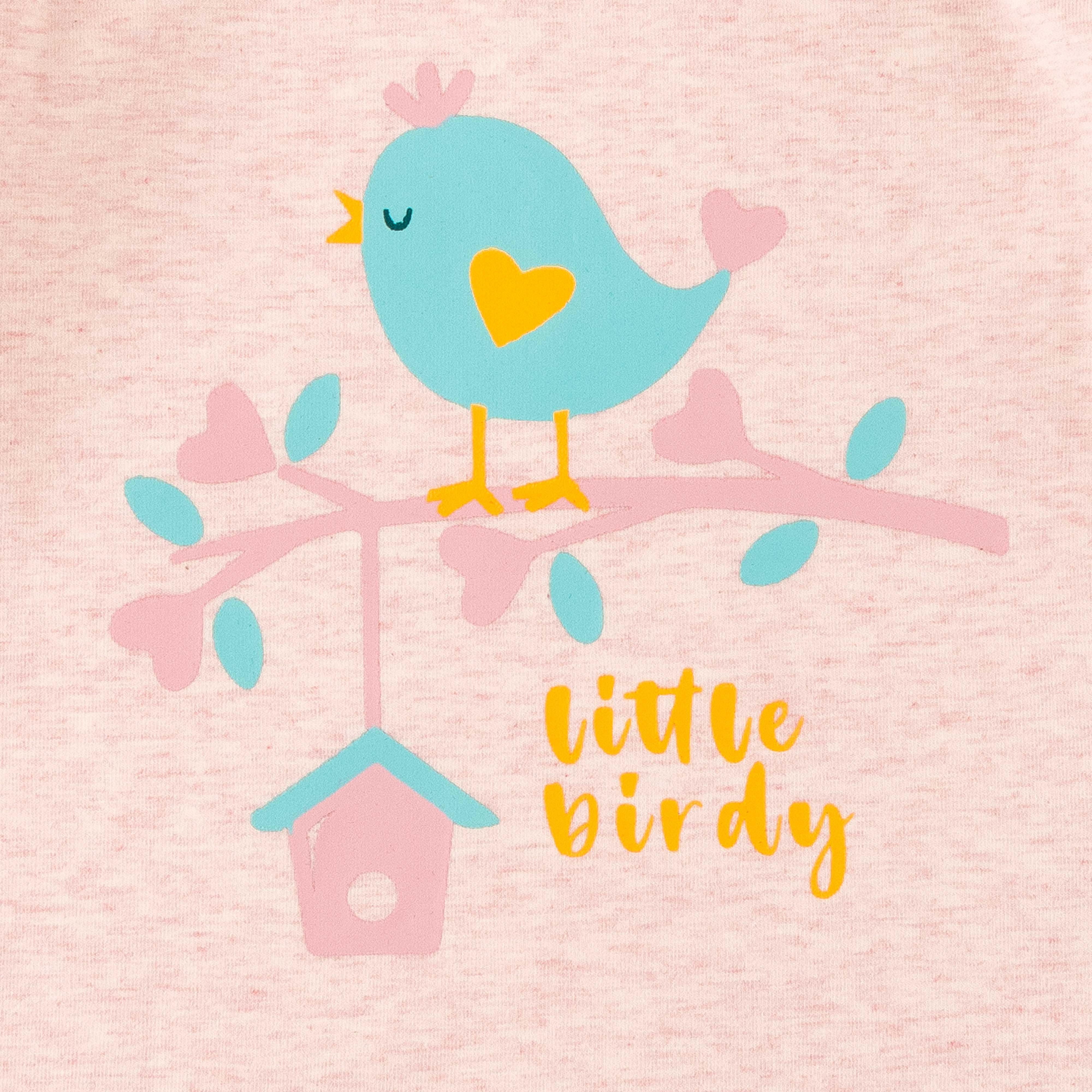 Girls Full Sleeve Bird Printed T-Shirt