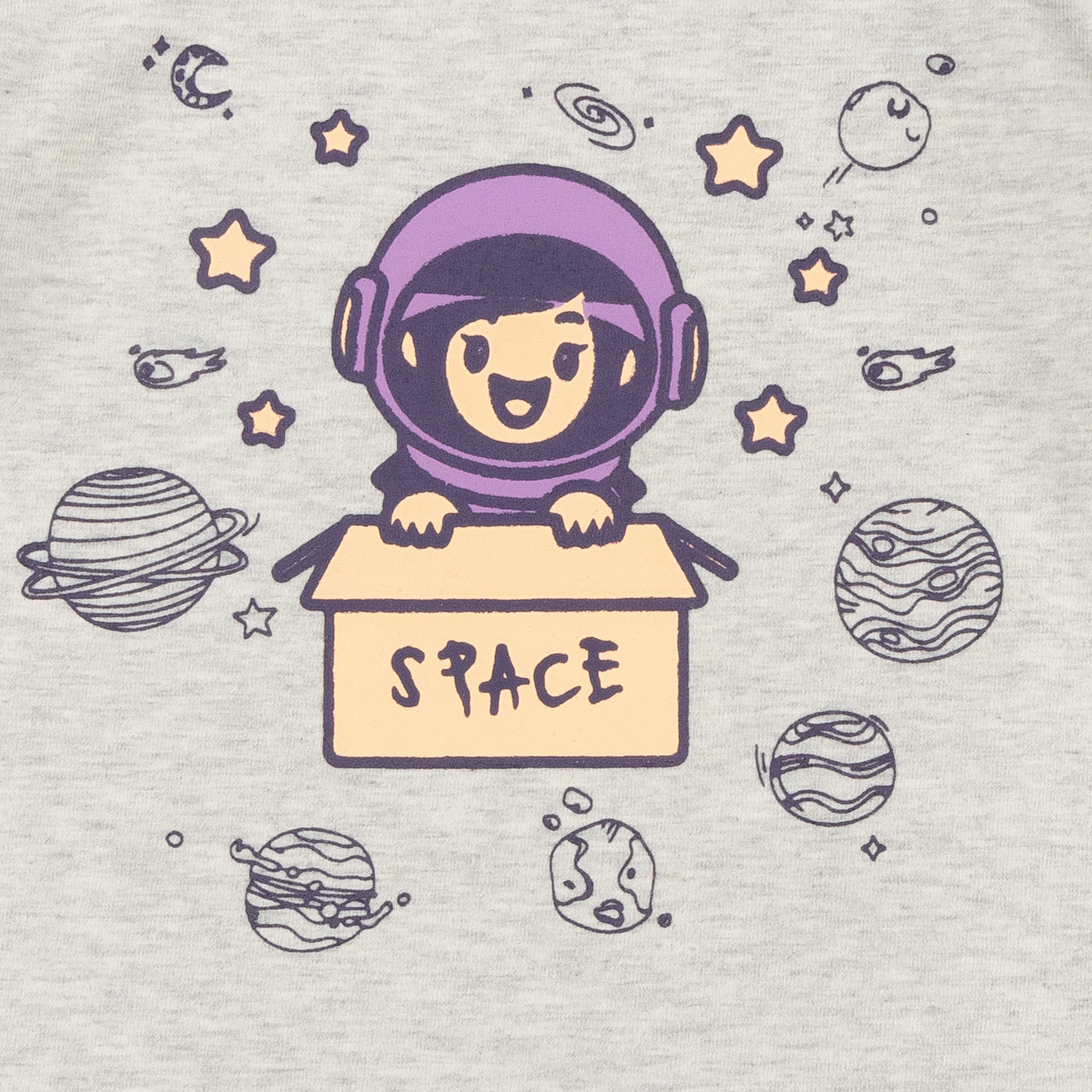 Girls Full Sleeve Space Printed T-Shirt