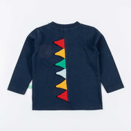Boys "Dinosquad" Dinosaur Appliqué Full Sleeve T-Shirt with 3D Spikes