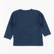 Boys' Blue Long Sleeve T-Shirt with Rainbow and Tractor Print