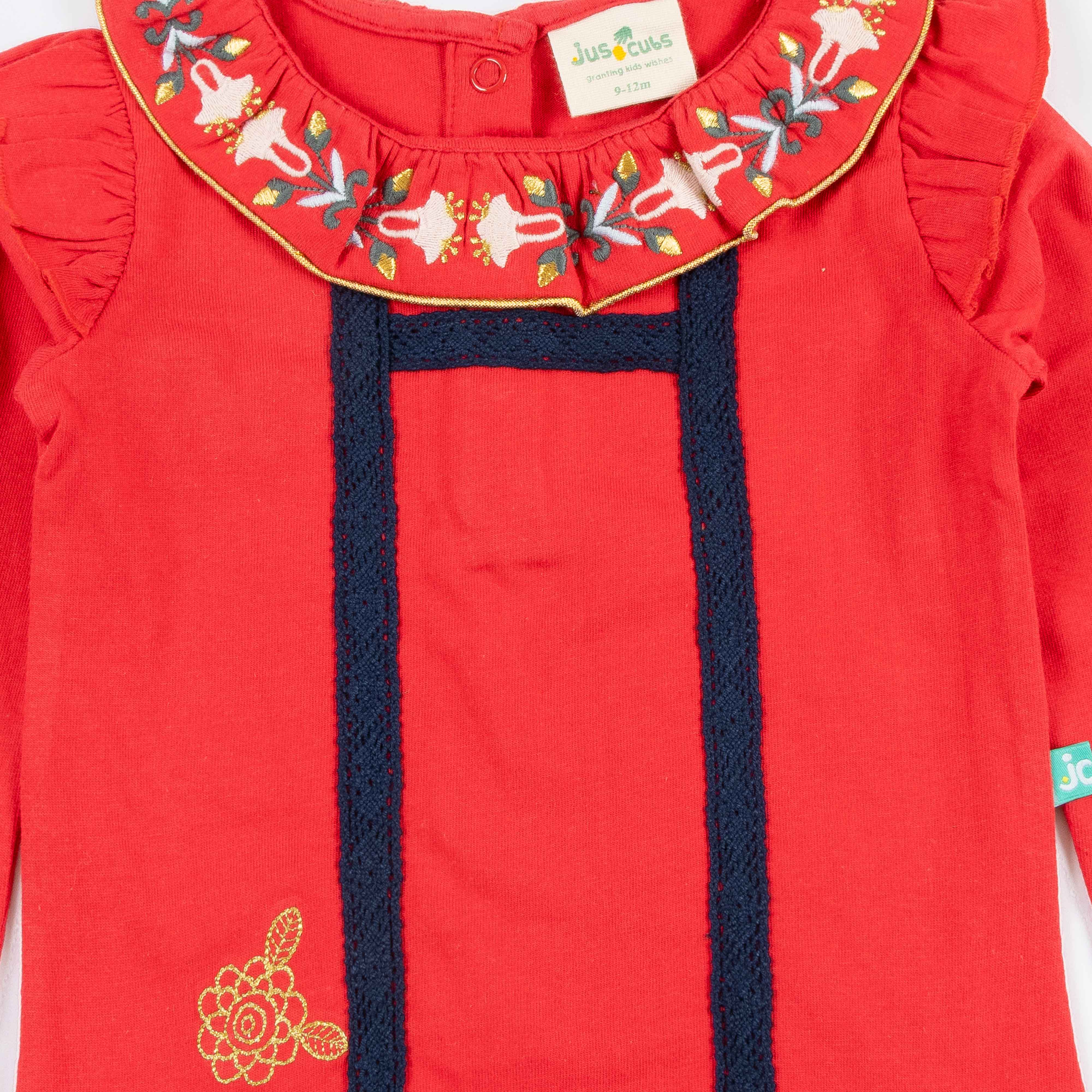 Girls Full Sleeve Embroidery T-Shirt