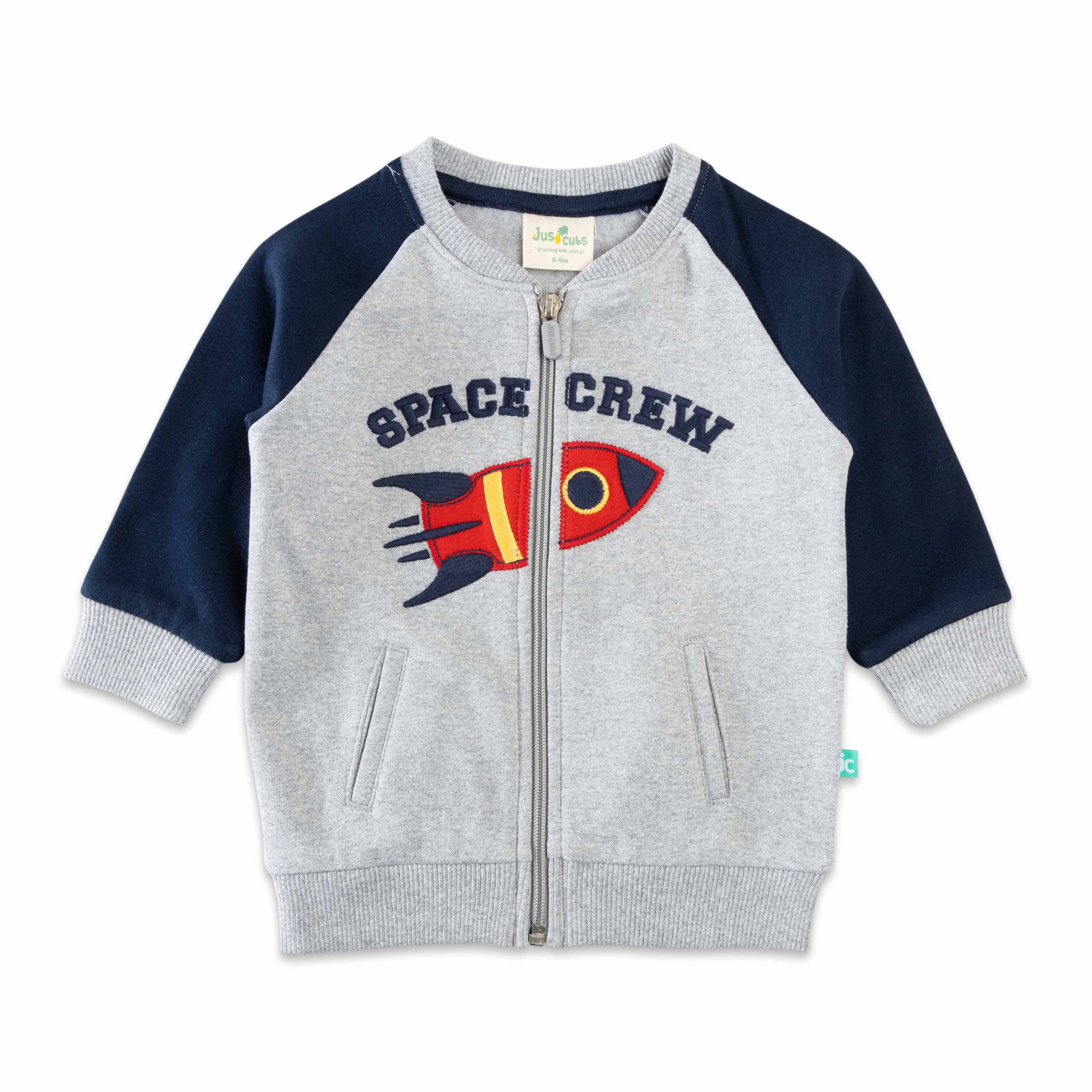 Boys Full Sleeve Rocket Embroidery Sweatshirt