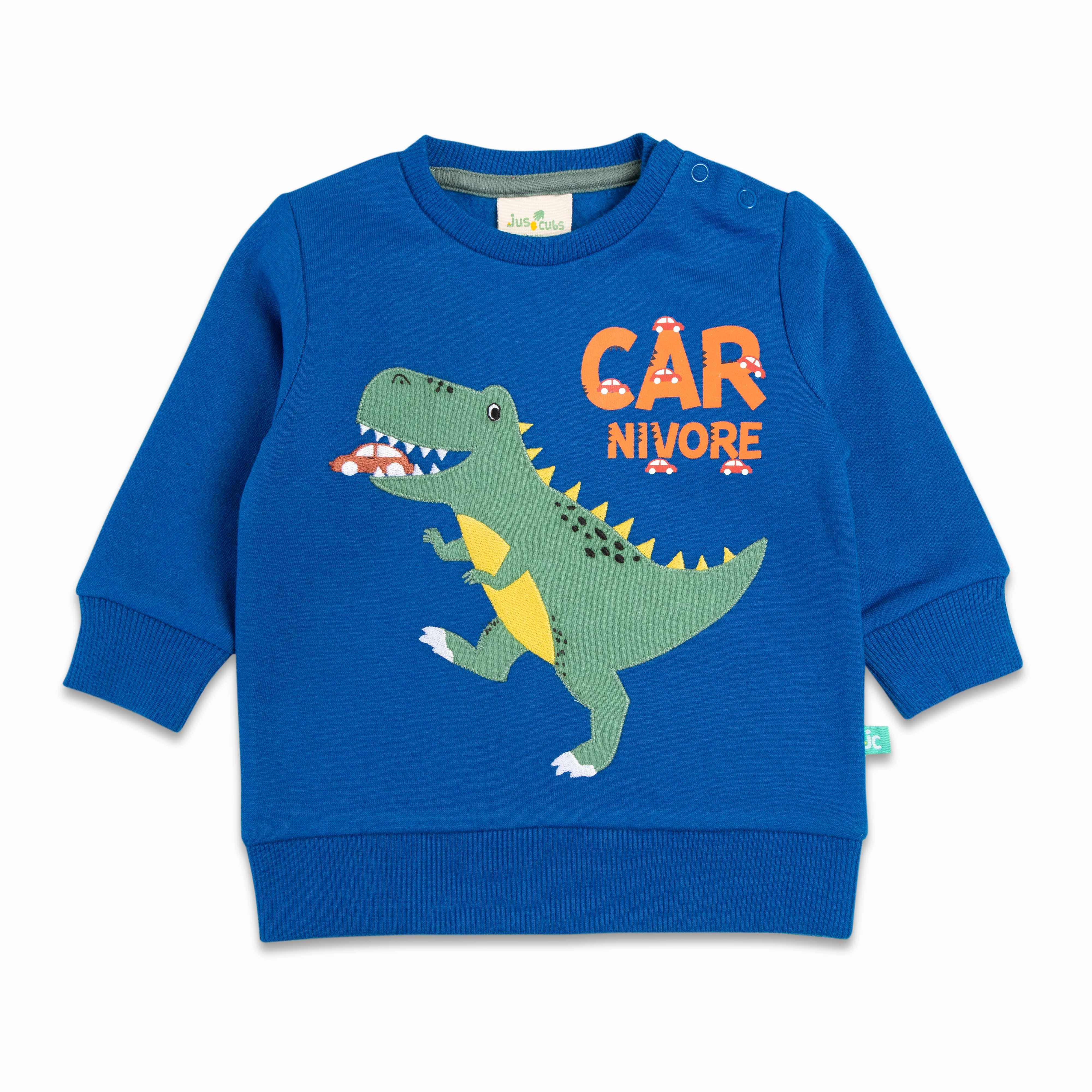 Young Boys Full Sleeve Dinosaur Printed T Shirt With Jogger Pant - Juscubs