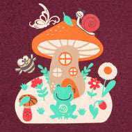 Girls' Hooded Sweatshirt – Mushroom House Graphic, Long Sleeves"
